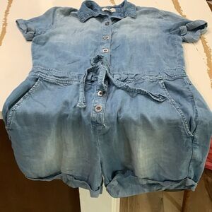 Cloth & Stone Blue Denim Jumpsuit